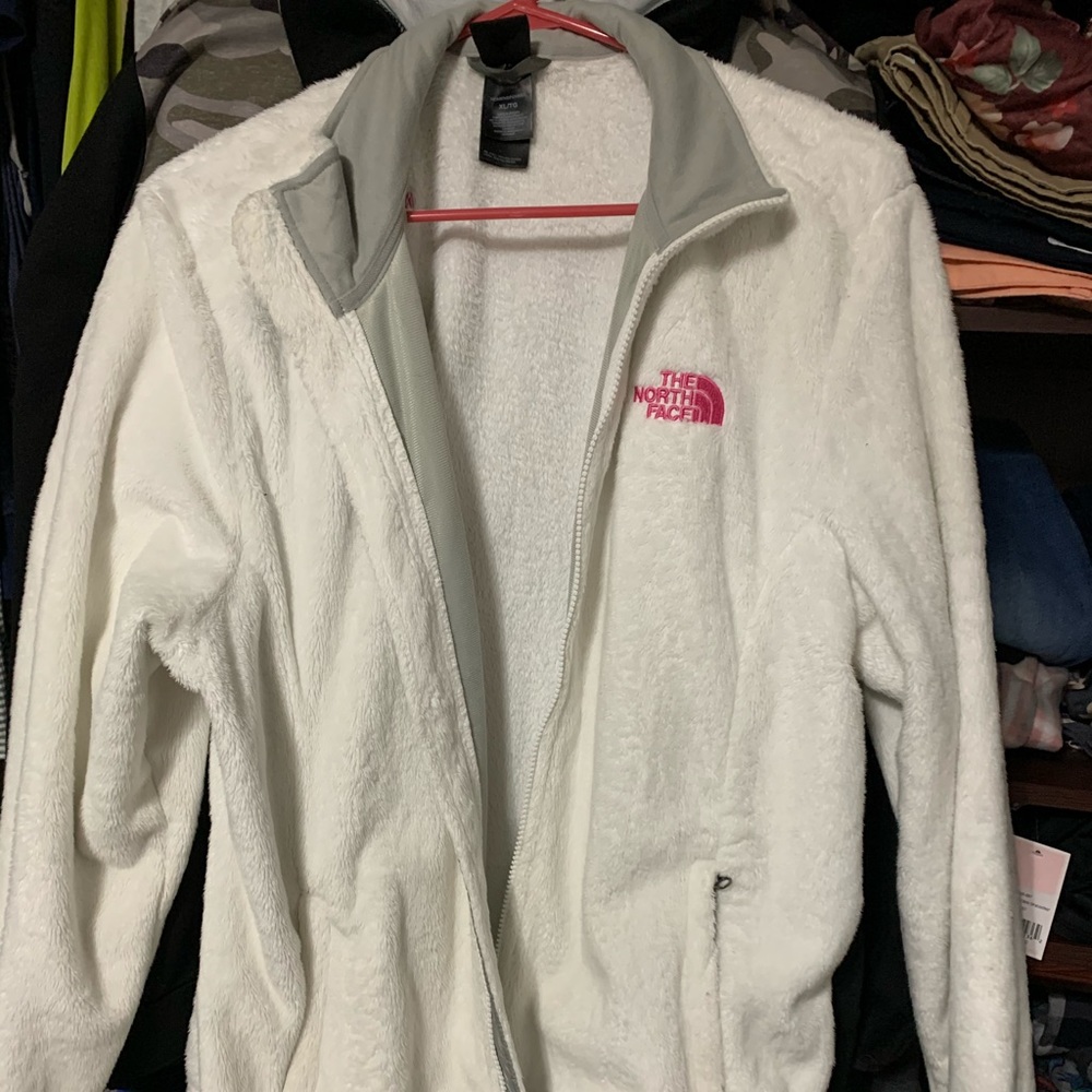 White/Pink North Face